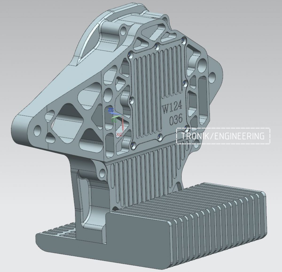 Спроектированная крышка редуктора и радиатора охлаждения для Мерседес Бенц Волчок Е60 АМГ. Фото 1